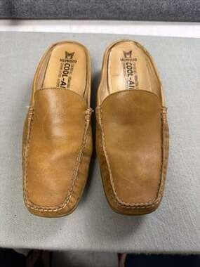 Mephisto Cool-Air Suede Leather Mule Slip On Tan Comfort Shoes US 9.5
